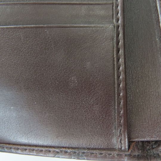 GUCCI Bifold Wallet 190349 Sima leather Dark brown Women Used Authentic