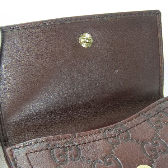 GUCCI Bifold Wallet 190349 Sima leather Dark brown Women Used Authentic