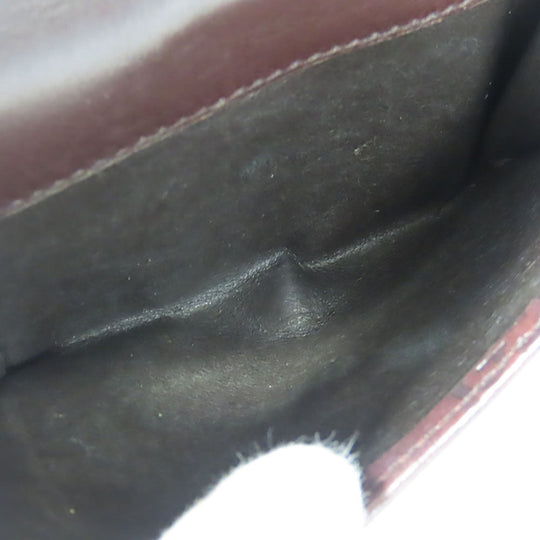 GUCCI Bifold Wallet 190349 Sima leather Dark brown Women Used Authentic