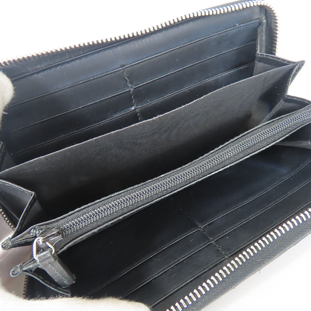 GUCCI Long Wallet Purse 451273 GG Supreme Canvas Black type Zip Around mens Used Authentic