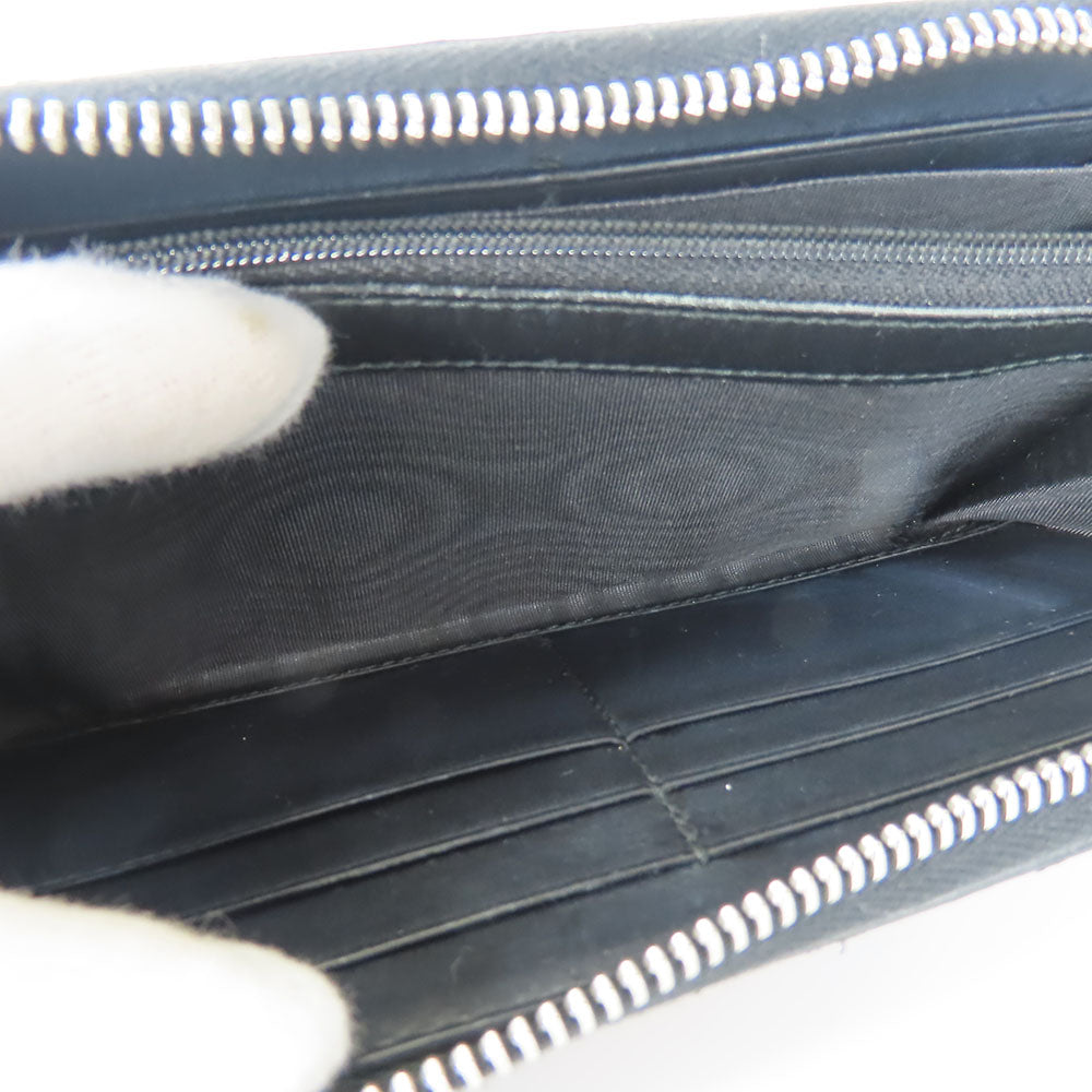GUCCI Long Wallet Purse 451273 GG Supreme Canvas Black type Zip Around mens Used Authentic