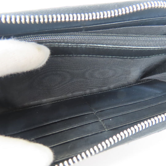 GUCCI Long Wallet Purse 451273 GG Supreme Canvas Black type Zip Around mens Used Authentic