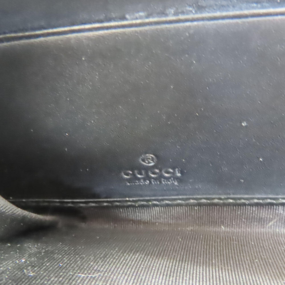 GUCCI Long Wallet Purse 451273 GG Supreme Canvas Black type Zip Around mens Used Authentic
