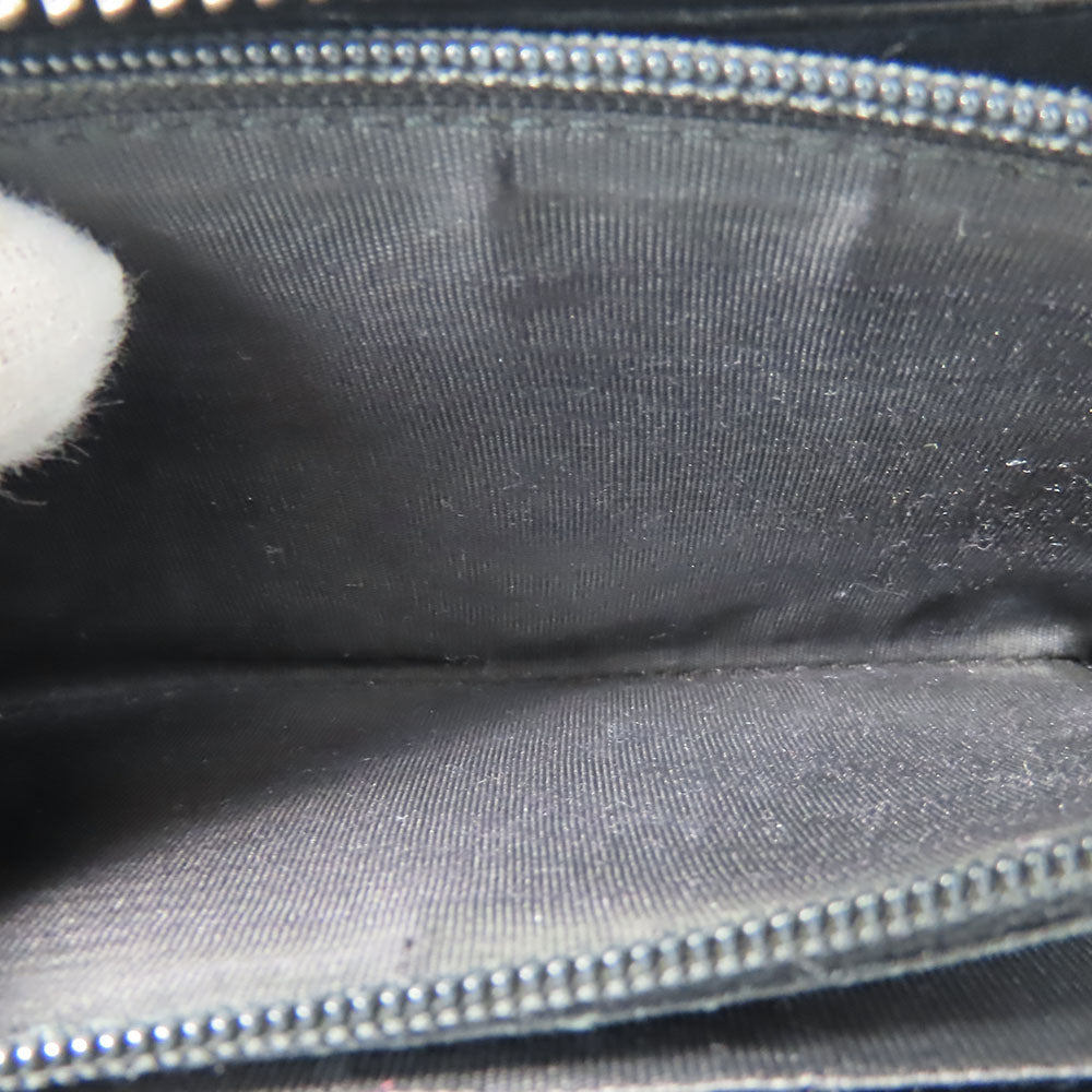 GUCCI Long Wallet Purse 451273 GG Supreme Canvas Black type Zip Around mens Used Authentic