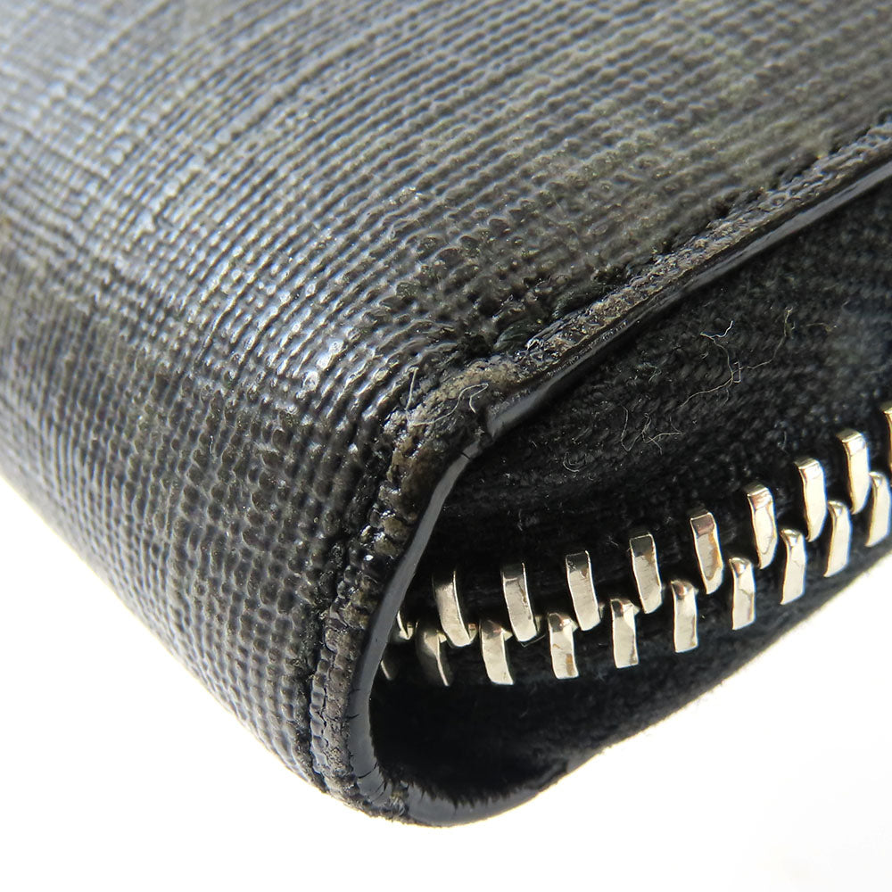 GUCCI Long Wallet Purse 451273 GG Supreme Canvas Black type Zip Around mens Used Authentic