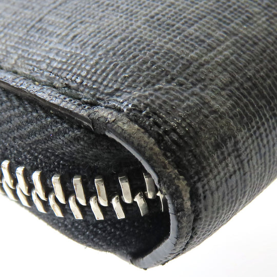 GUCCI Long Wallet Purse 451273 GG Supreme Canvas Black type Zip Around mens Used Authentic