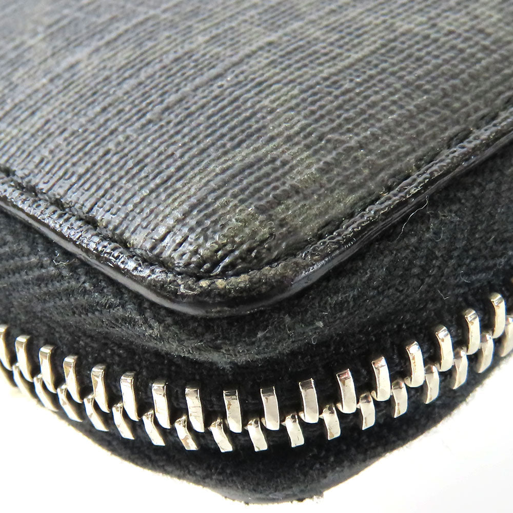 GUCCI Long Wallet Purse 451273 GG Supreme Canvas Black type Zip Around mens Used Authentic