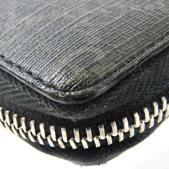 GUCCI Long Wallet Purse 451273 GG Supreme Canvas Black type Zip Around mens Used Authentic