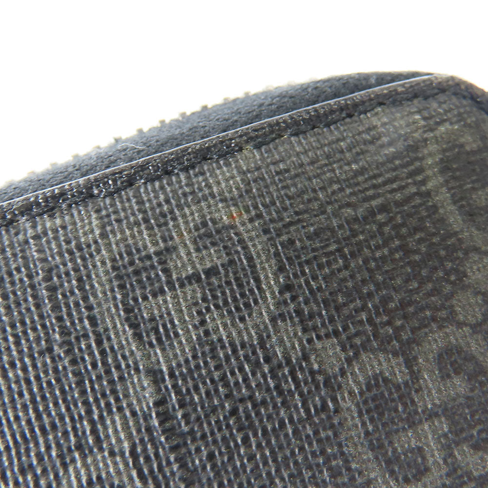 GUCCI Long Wallet Purse 451273 GG Supreme Canvas Black type Zip Around mens Used Authentic
