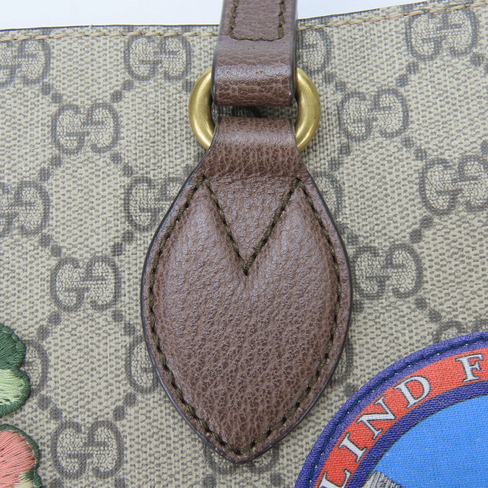 GUCCI Handbag 474085 GG Supreme canvas, leather beige Sherry line Courier unisex(Unisex) Used Authentic