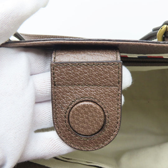 GUCCI Handbag 474085 GG Supreme canvas, leather beige Sherry line Courier unisex(Unisex) Used Authentic