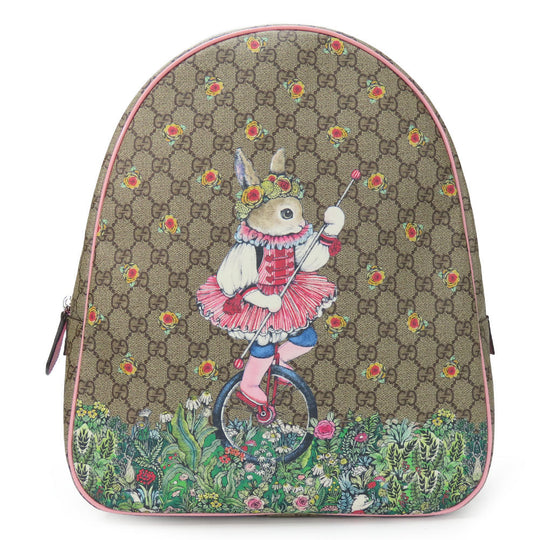 GUCCI Backpack 433578 GG Supreme Canvas beige Yuko Higuchi Women Used Authentic