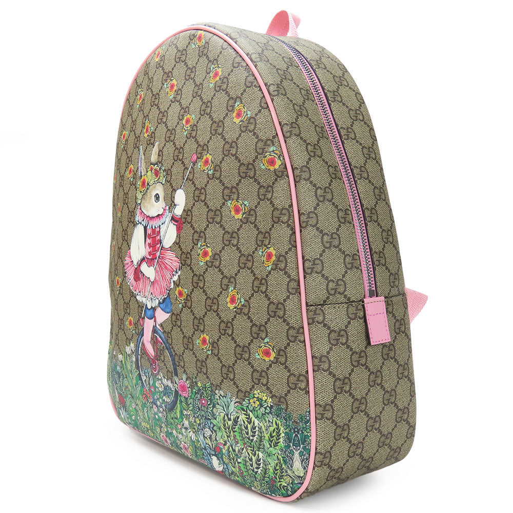 GUCCI Backpack 433578 GG Supreme Canvas beige Yuko Higuchi Women Used Authentic