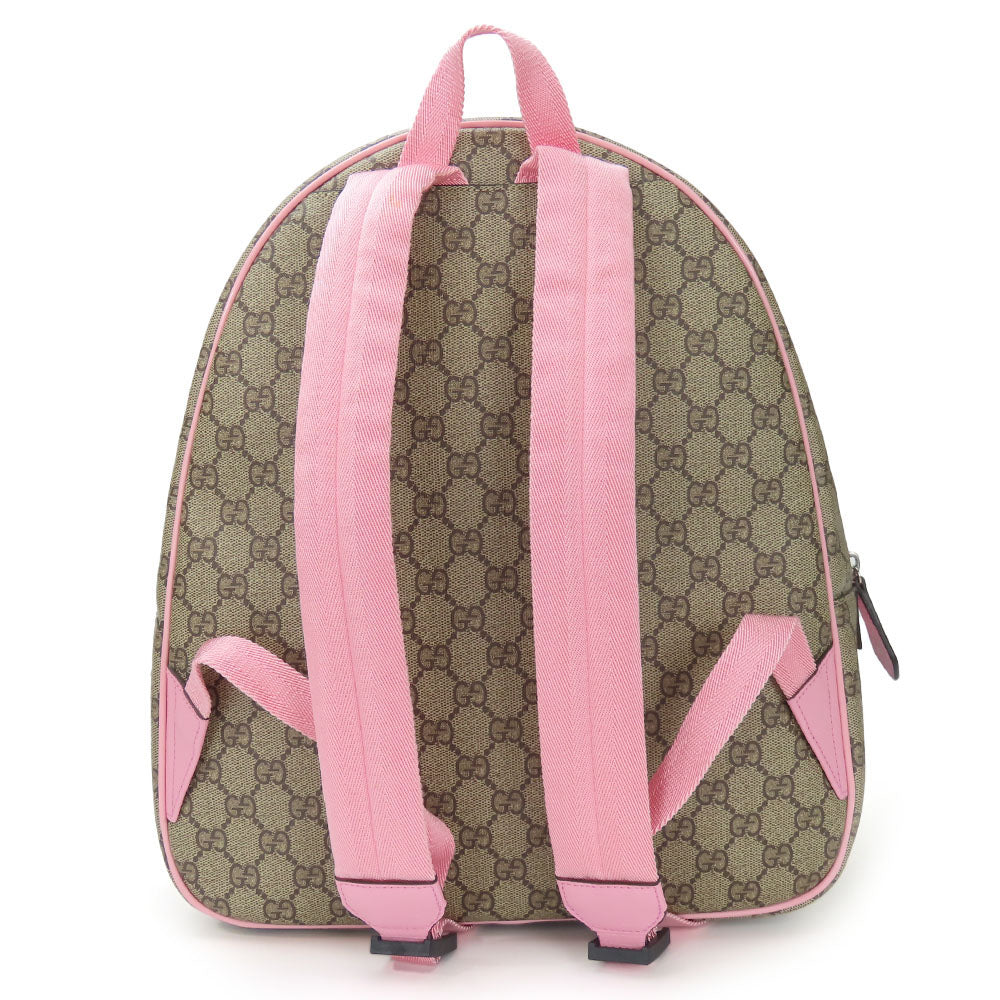 GUCCI Backpack 433578 GG Supreme Canvas beige Yuko Higuchi Women Used Authentic