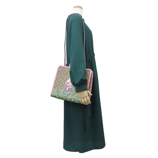 GUCCI Handbag 630542 GG Supreme canvas, leather beige Higuchi Yuko collaboration Women Used Authentic