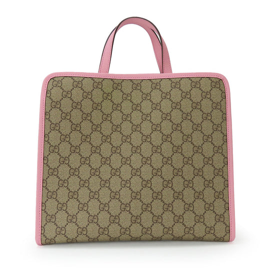 GUCCI Handbag 630542 GG Supreme canvas, leather beige Higuchi Yuko collaboration Women Used Authentic