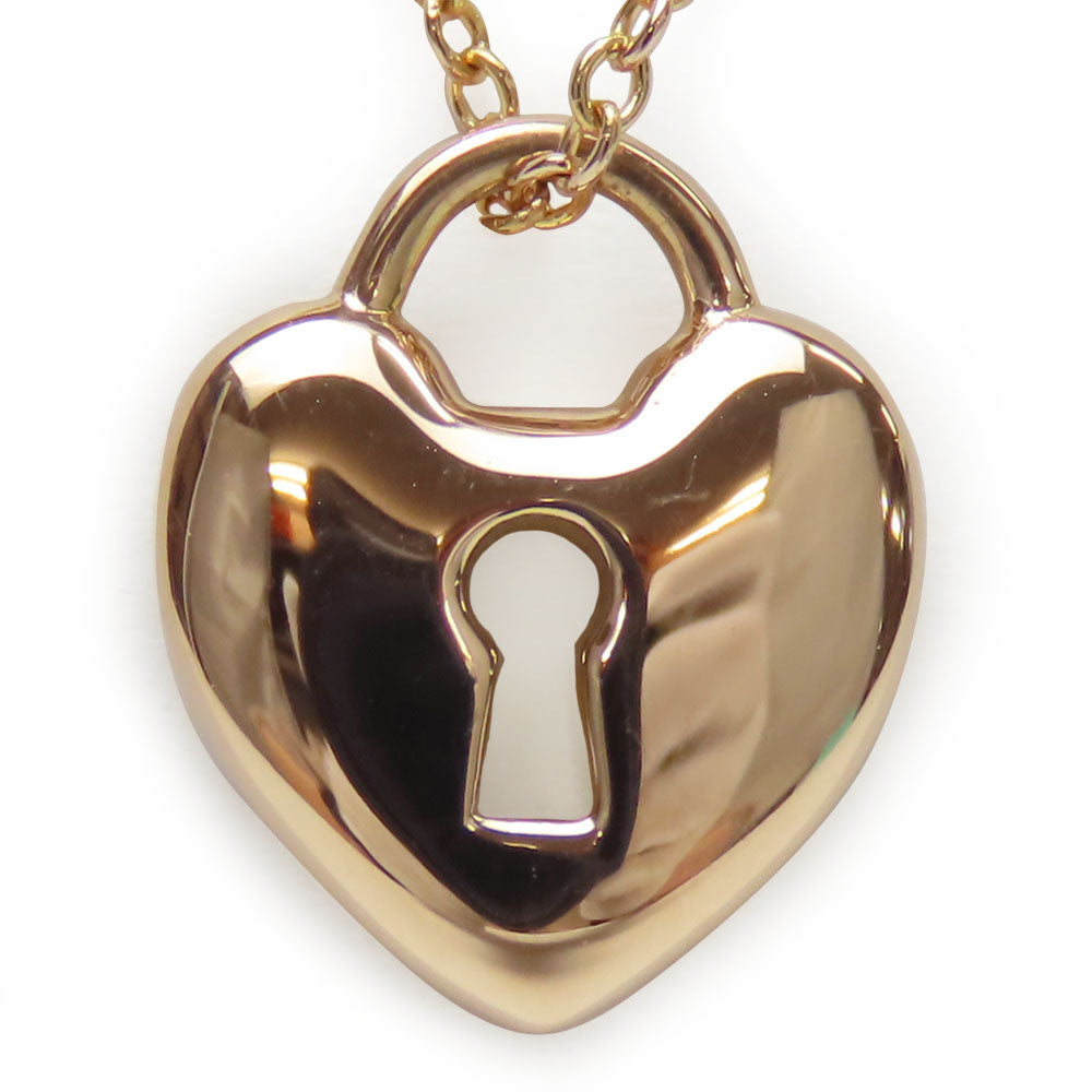 TIFFANY&Co. Necklace K18 Pink Gold Pink gold Heart lock Women Used Authentic
