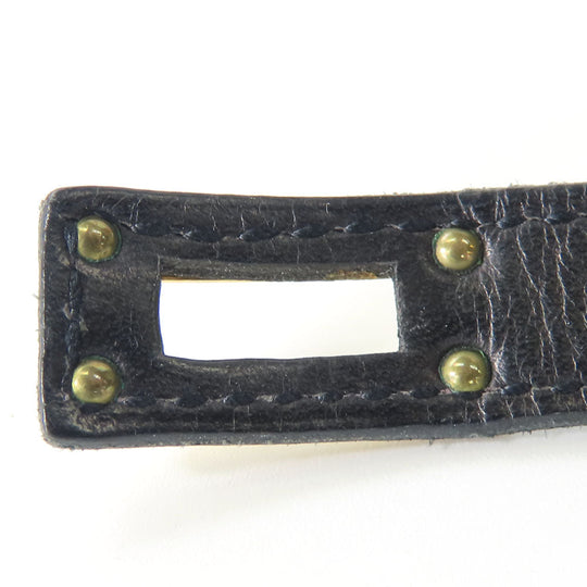 HERMES bracelet Leather, Metal black Kelly Women Used Authentic