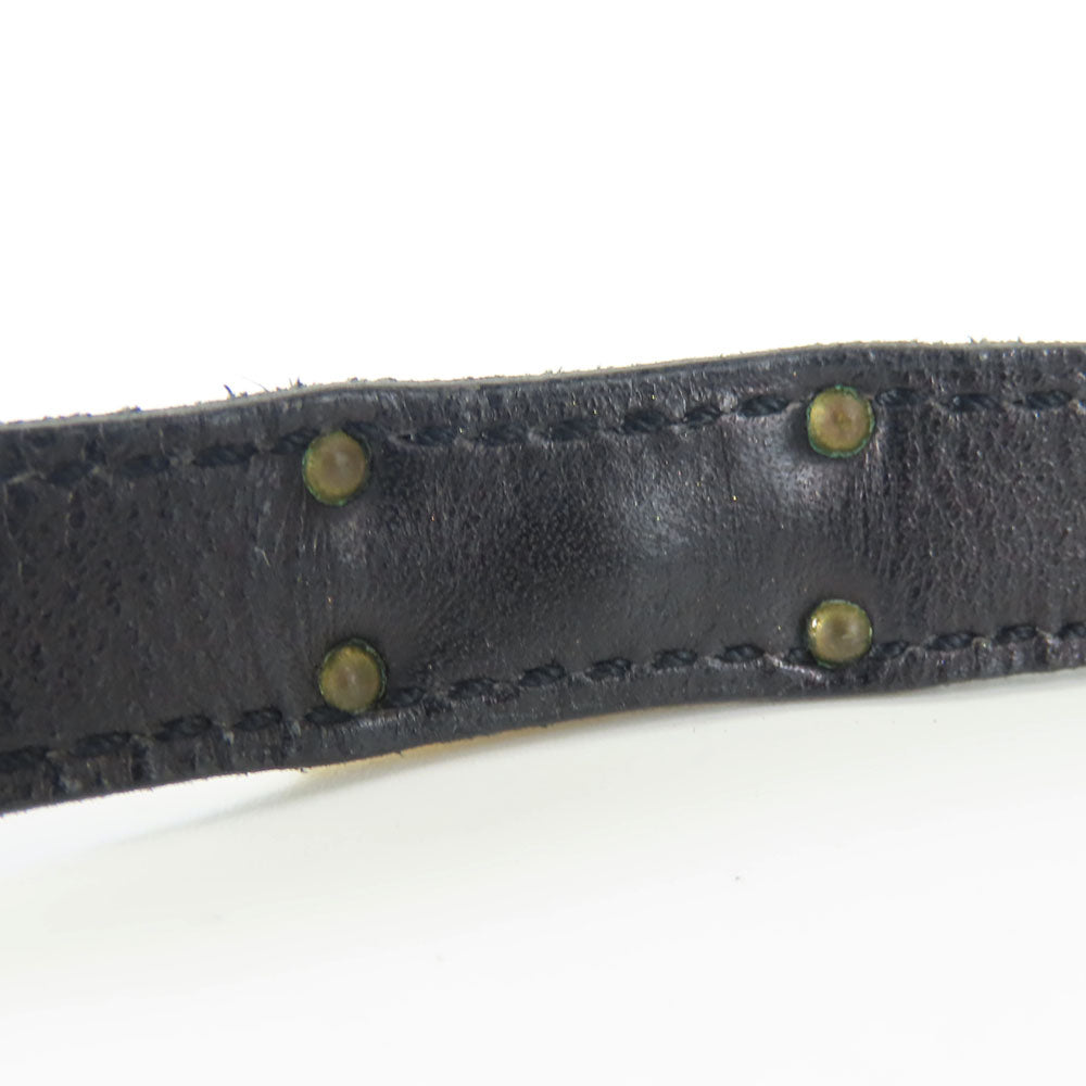 HERMES bracelet Leather, Metal black Kelly Women Used Authentic