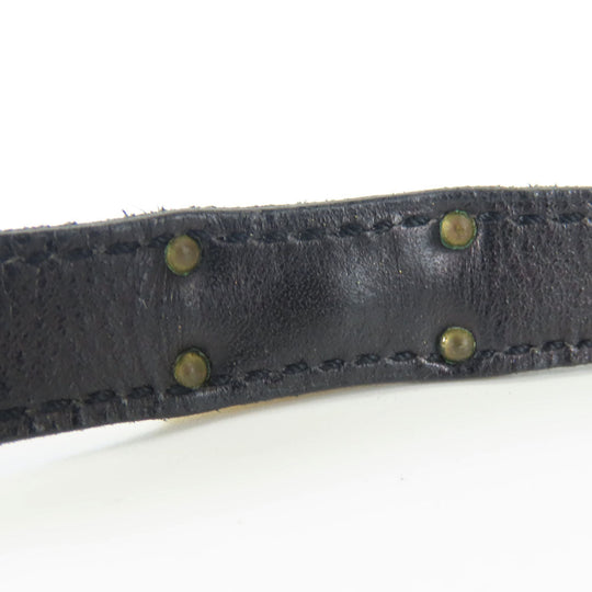 HERMES bracelet Leather, Metal black Kelly Women Used Authentic