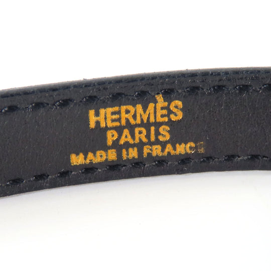 HERMES bracelet Leather, Metal black Kelly Women Used Authentic
