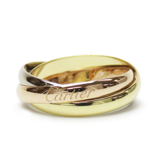 CARTIER Ring K18 Yellow Gold, K18 Pink Gold, K18WG Three color Trinity Women Used Authentic