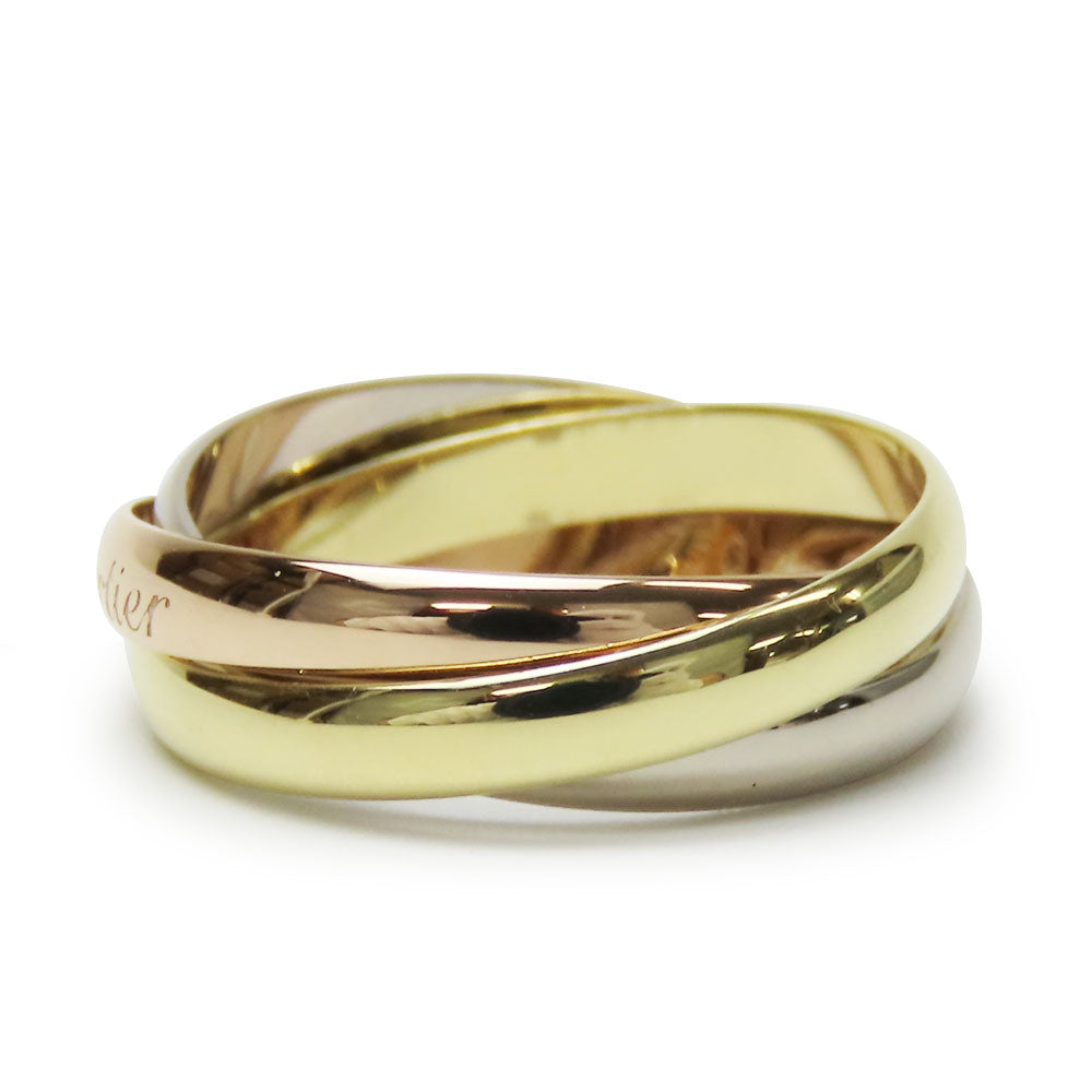 CARTIER Ring K18 Yellow Gold, K18 Pink Gold, K18WG Three color Trinity Women Used Authentic