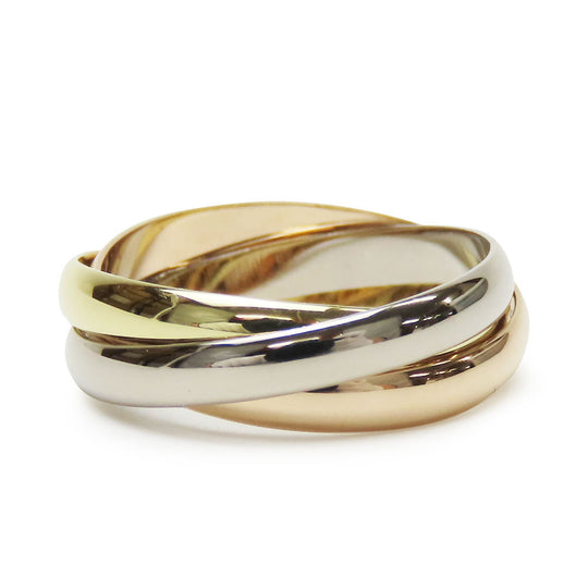 CARTIER Ring K18 Yellow Gold, K18 Pink Gold, K18WG Three color Trinity Women Used Authentic