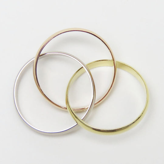 CARTIER Ring K18 Yellow Gold, K18 Pink Gold, K18WG Three color Trinity Women Used Authentic