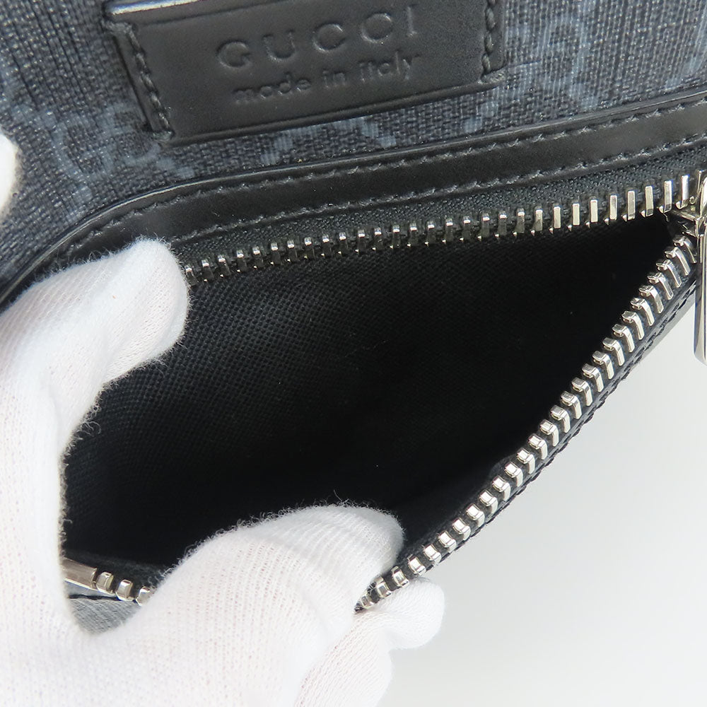 GUCCI Shoulder Bag 523599 GG Supreme canvas, leather black Small messenger bag mens Used Authentic