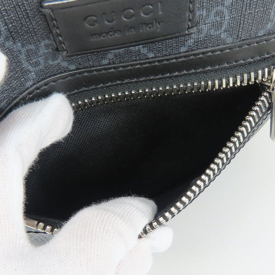 GUCCI Shoulder Bag 523599 GG Supreme canvas, leather black Small messenger bag mens Used Authentic