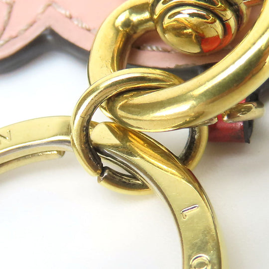 LOUIS VUITTON key ring M67402 Monogram, Leather pink Pig Portocre Super Station Women Used Authentic