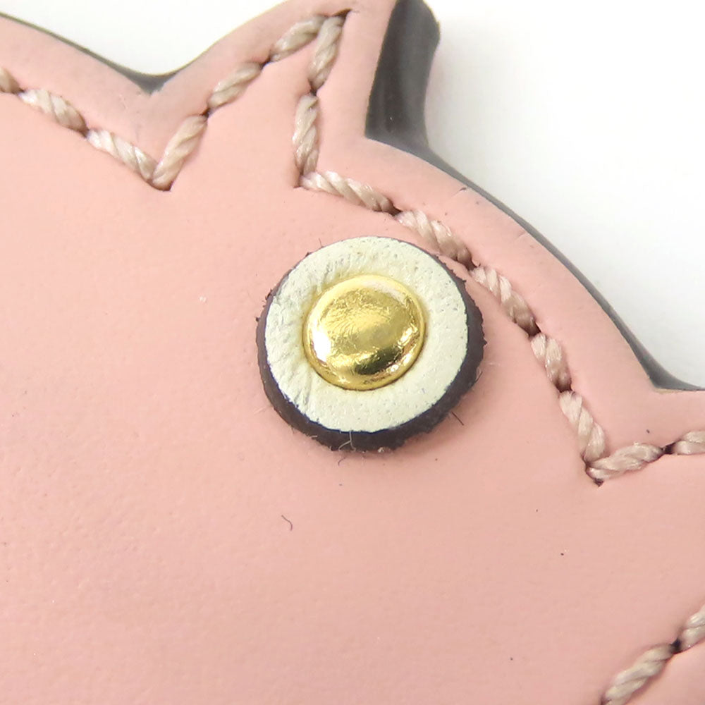 LOUIS VUITTON key ring M67402 Monogram, Leather pink Pig Portocre Super Station Women Used Authentic