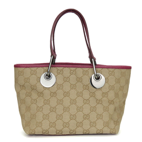 GUCCI Handbag 120844 GG canvas, leather beige Women Used Authentic