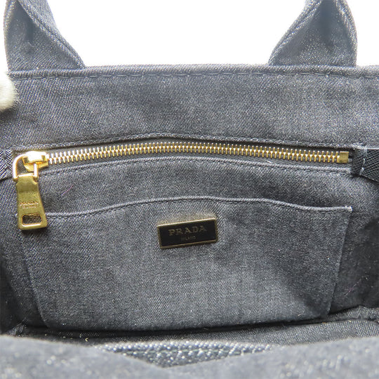 PRADA Handbag 1BG439 denim black Canapa