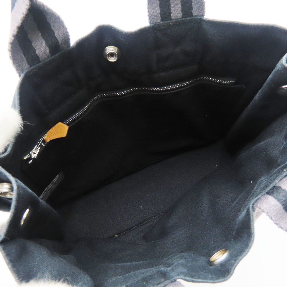 HERMES Handbag canvas black Fool ToePM unisex(Unisex) Used Authentic