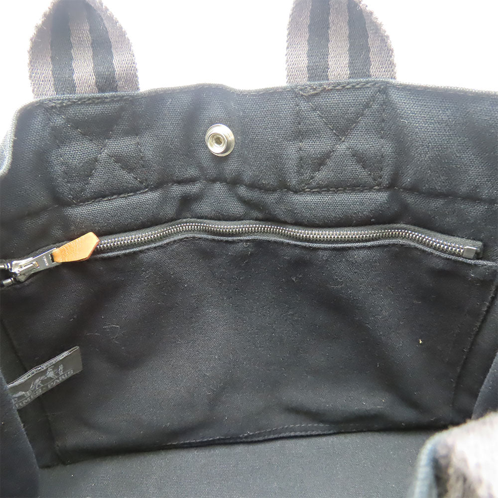 HERMES Handbag canvas black Fool ToePM unisex(Unisex) Used Authentic