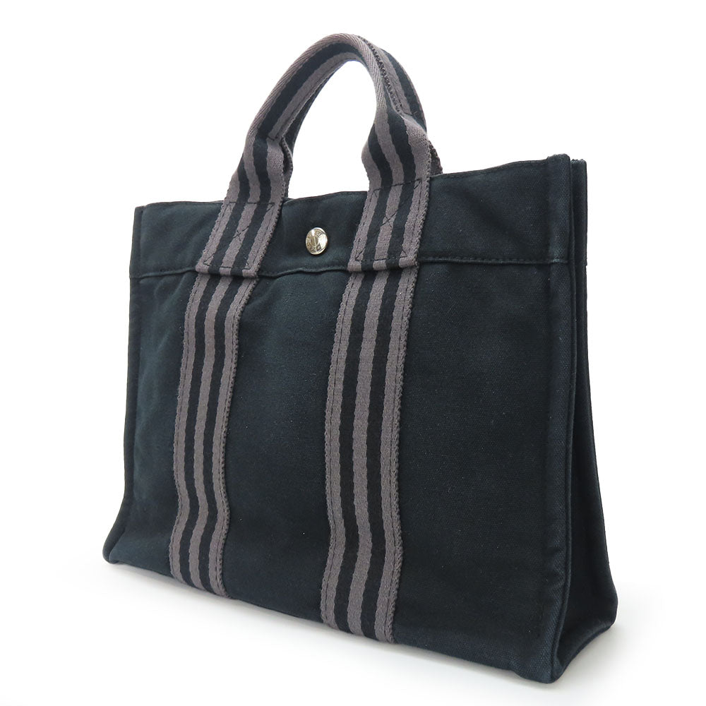 HERMES Handbag canvas black Fool ToePM unisex(Unisex) Used Authentic