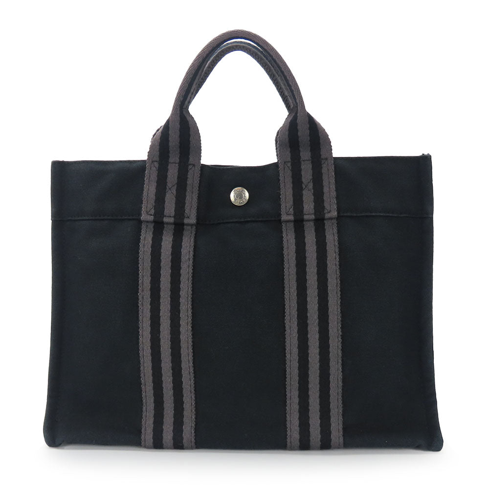 HERMES Handbag canvas black Fool ToePM unisex(Unisex) Used Authentic
