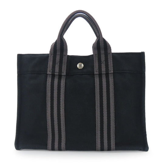HERMES Handbag canvas black Fool ToePM unisex(Unisex) Used Authentic