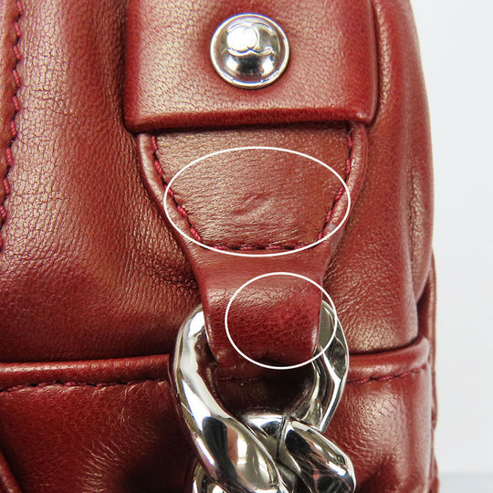 CHANEL Shoulder Bag lambskin Bordeaux quilting Women Used Authentic