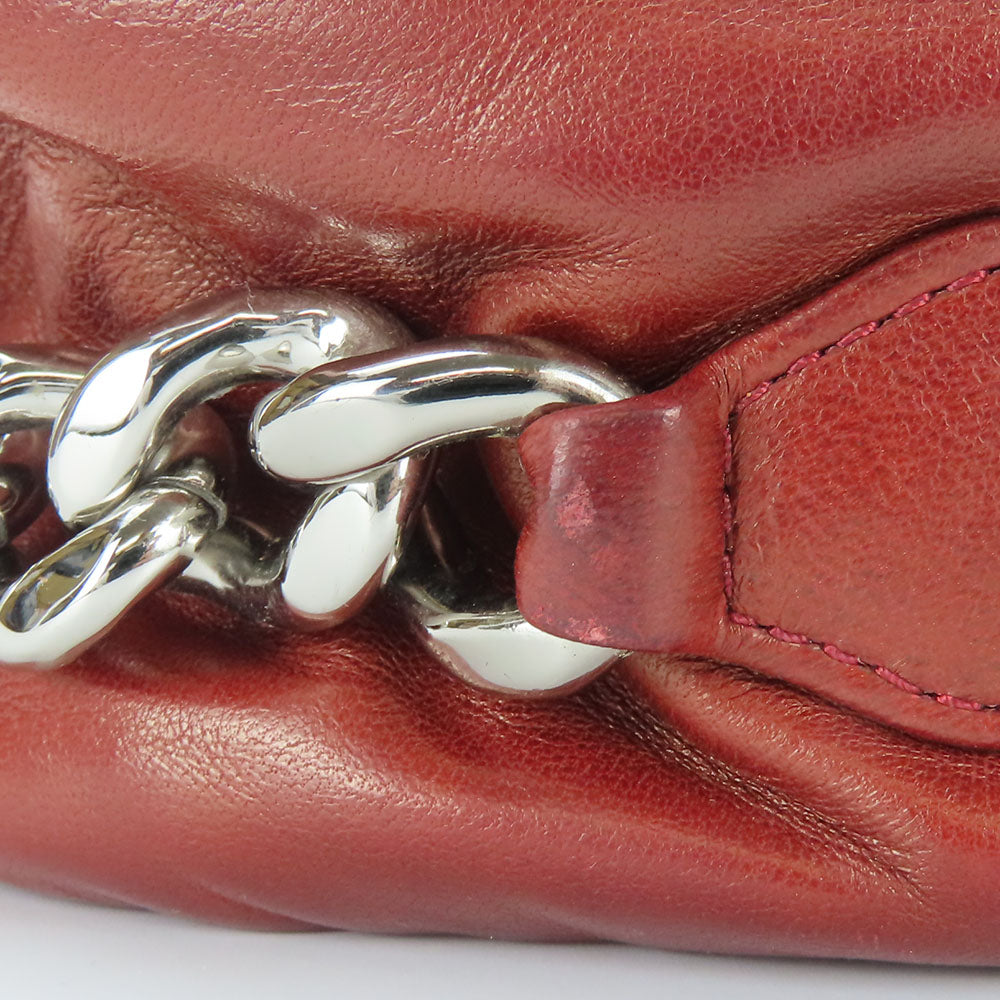 CHANEL Shoulder Bag lambskin Bordeaux quilting Women Used Authentic