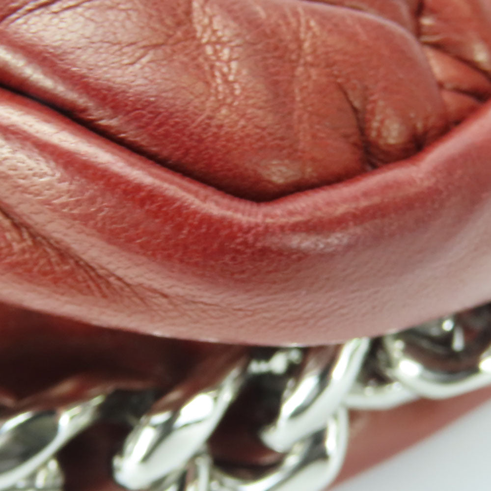 CHANEL Shoulder Bag lambskin Bordeaux quilting Women Used Authentic