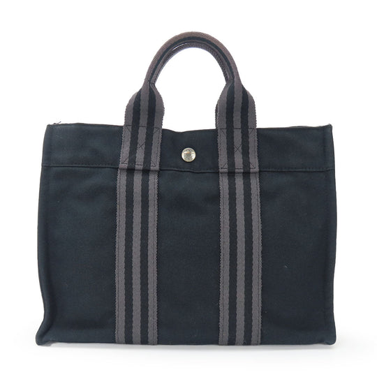 HERMES Handbag canvas black Fool ToePM Women Used Authentic