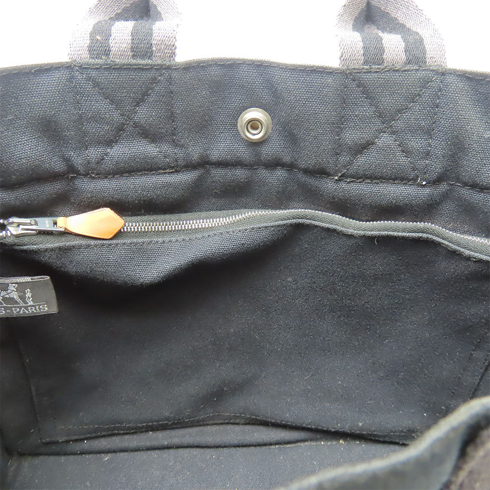 HERMES Handbag canvas black Fool ToePM Women Used Authentic