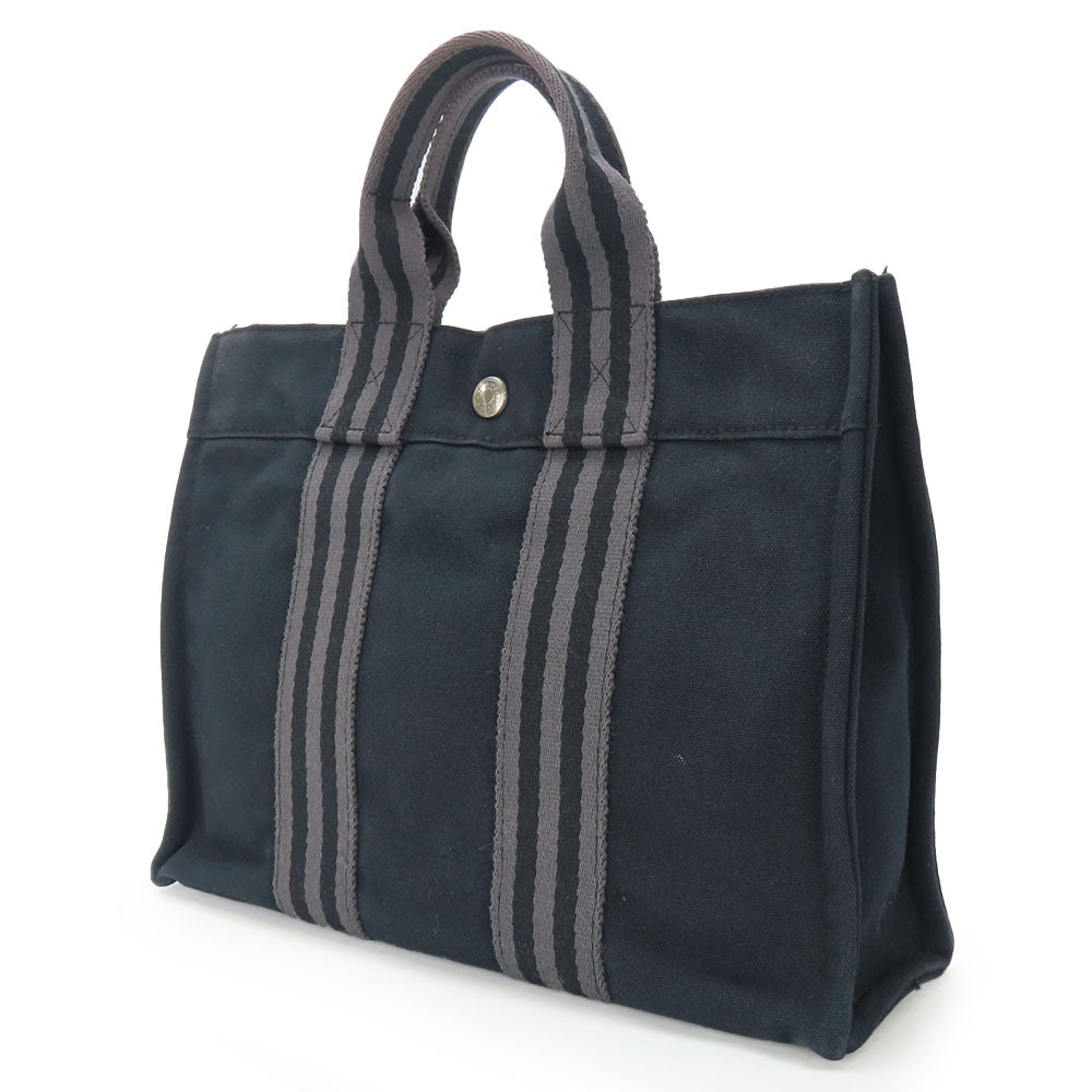 HERMES Handbag canvas black Fool ToePM Women Used Authentic