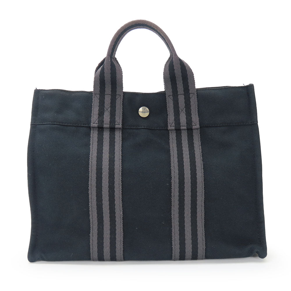 HERMES Handbag canvas black Fool ToePM Women Used Authentic