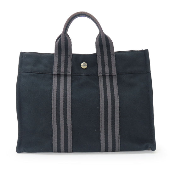 HERMES Handbag canvas black Fool ToePM Women Used Authentic