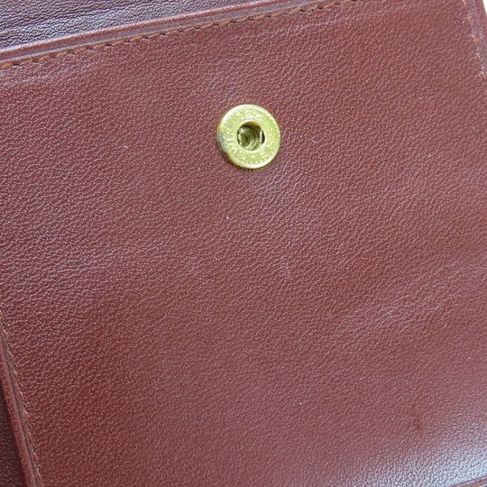 CARTIER Bifold Wallet Calfskin Bordeaux Must Line Women Used Authentic
