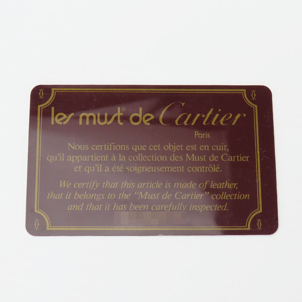 CARTIER Bifold Wallet Calfskin Bordeaux Must Line Women Used Authentic